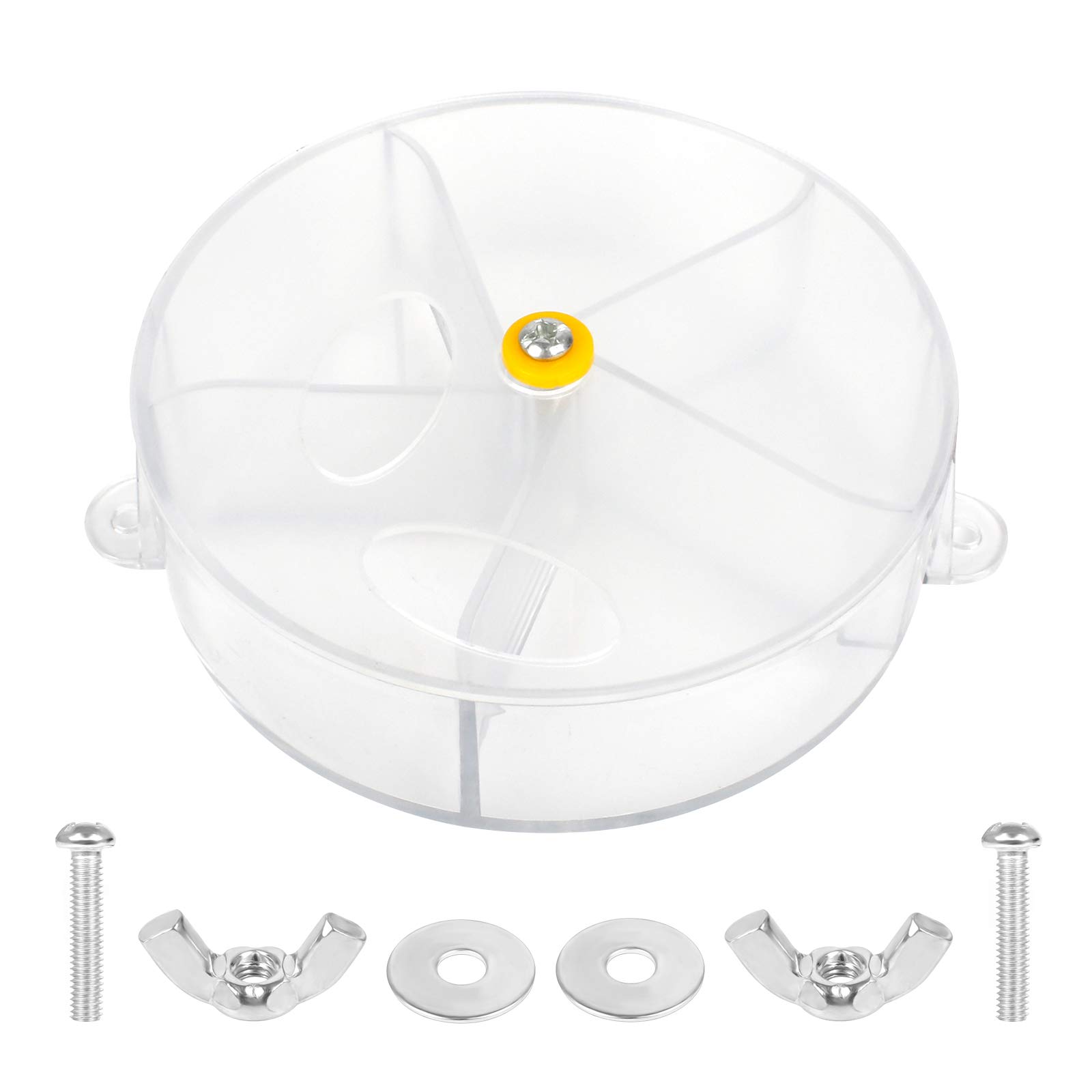 Haisheng Foraging Toy Wheel Parrot Foraging Box, Parrot Food Foraging Toy Rotate Training Toy Parrot Chew Toy Bird Food Bowl Spins Toy Bird Feeder 13cm (Transparent)