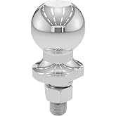 CURT 40097 Chrome ATV, UTV, Lawn Tractor Hitch Ball, 2,000 lbs, 2-Inch Diameter, 5/8 x 1-3/4-Inch Shank