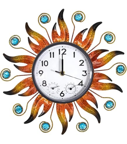 Large Outdoor Garden Wall Clock Big Roman Numerals Giant Open Face Metal 60 Cm