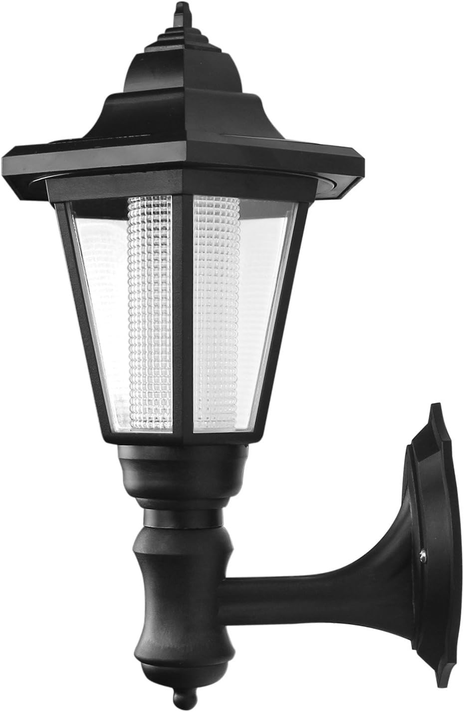 Vingtank Solar Powered Wall Lamp Waterproof Led Wall Light Hexagonal Led Wall Light Exterior Sconce Lantern Lamp for Outdoor Landscape Garden Fence Yard (Warm White)