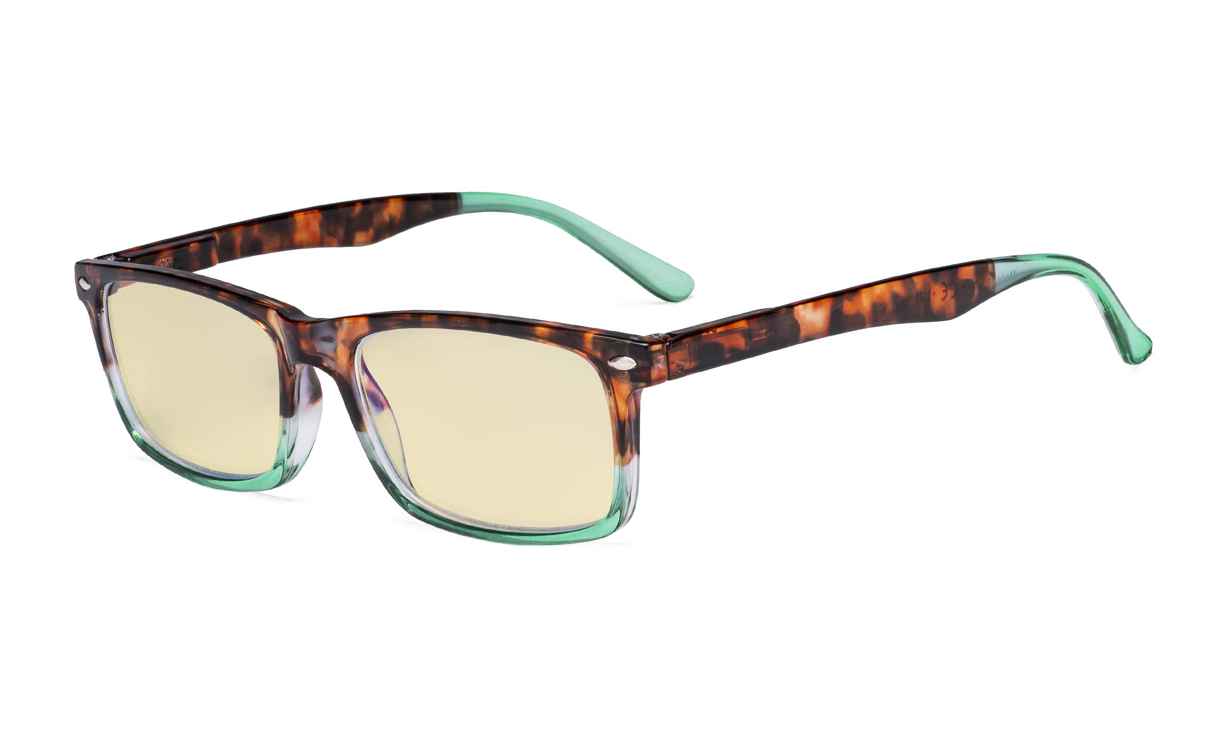Eyekepper Blue Light Blocking Reading Glasses Men Women with Yellow Filter Lens - Comfort Computer Readers - Tortoise/Green +2.50 — image 1