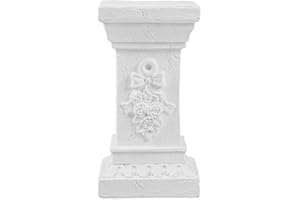 Weather-Resistant Roman Column Pedestal White – Plinth for Outdoor Indoor Statues Pots and Home Decor, 12.6in