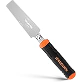 JORGENSEN Japanese Flush Cut Saw, 5 Inch Pro Double Edge Pull Saw, SK5 Flexible Blade Wood Handsaw, 18/25 TPI Blade with Soft Grip Handle for Hardwood &amp; Softwood Woodworking, Wood Trim
