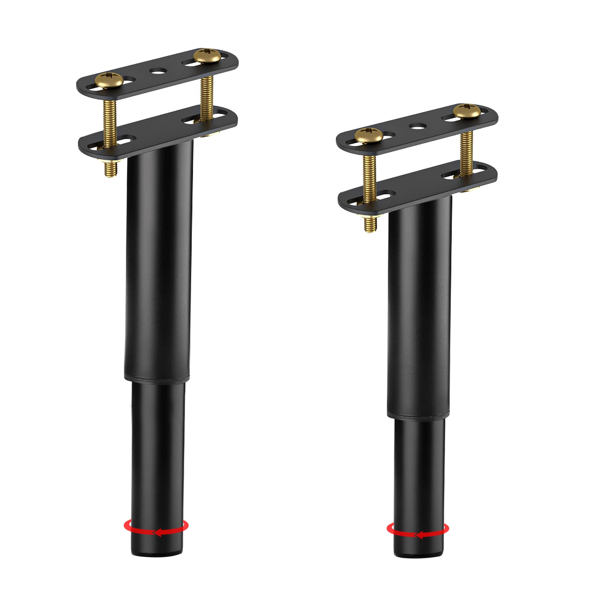 Oursouion Bed Legs Adjustable,Retractable Heavy Duty Bed Center Frame Slat Support Leg,Metal Furniture Support Feet,Suitable for Cabinet Sofa Bed Frame Replacement Parts 2Pcs 7inch -13inch (Black)
