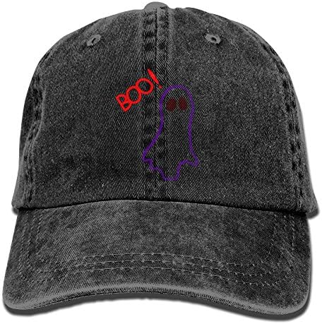Scary Boo Ghost Unisex Washed Adjustable Fashion Cowboy Hat Denim Baseball Caps