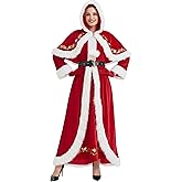 Kofero Mrs Claus Costume for Women Adult Christmas Outfit Plus Size Deluxe Red Miss Santa Clause Dress Xmas Party Cosplay