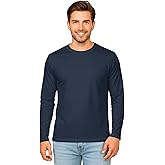 INGEAR Men's Ultra Soft Casual Base Layer Polyblend Long Sleeve T-Shirt, Crewneck, Lightweight Jersey Fabric,
