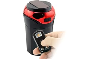 StoreBao Car Ashtray with Lighter and Blue Light LED and Lid, Detachable and Portable (Classic Red)
