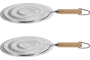 Luxshiny 2pcs Insulation Pads Heat Diffuser Diffusers for Home Iron Pot Holders Ring Plate Ring for Gas Stove Glass Pots for Cooking on Stove Cooktop Wood Handle Conversion Board