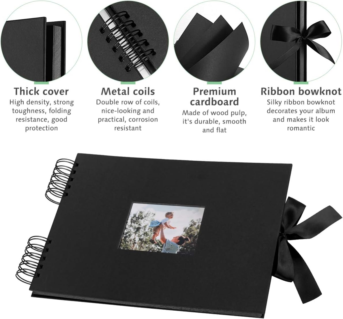 Scrapbook Photo Album, Black, Large - Image 5