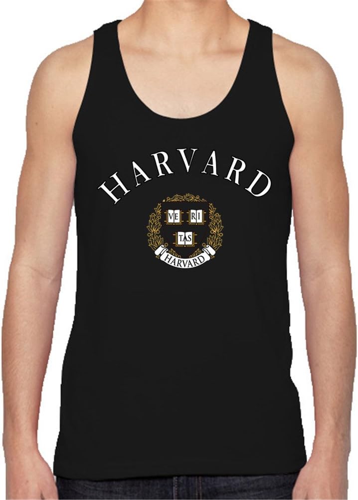 MarinaF Mens T Shirts Harvard University Logo Print Tank Tops