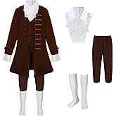 GRAJTCIN Kids Benjamin Franklin Costume Boys Colonial Outfit Halloween Party Dress Up Historical Characters Cosplay