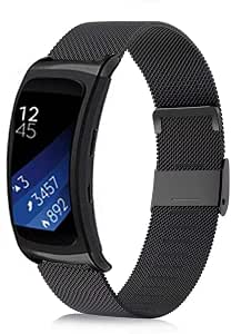 Gear Fit2/Fit 2 Pro Bands, correa de acero inoxidable tejida de malla de  ViCRiOR con adaptadores de repuesto para Samsung Gear Fit 2 Pro / Gear Fit  2, color negro : Celulares y Accesorios - Amazon.com