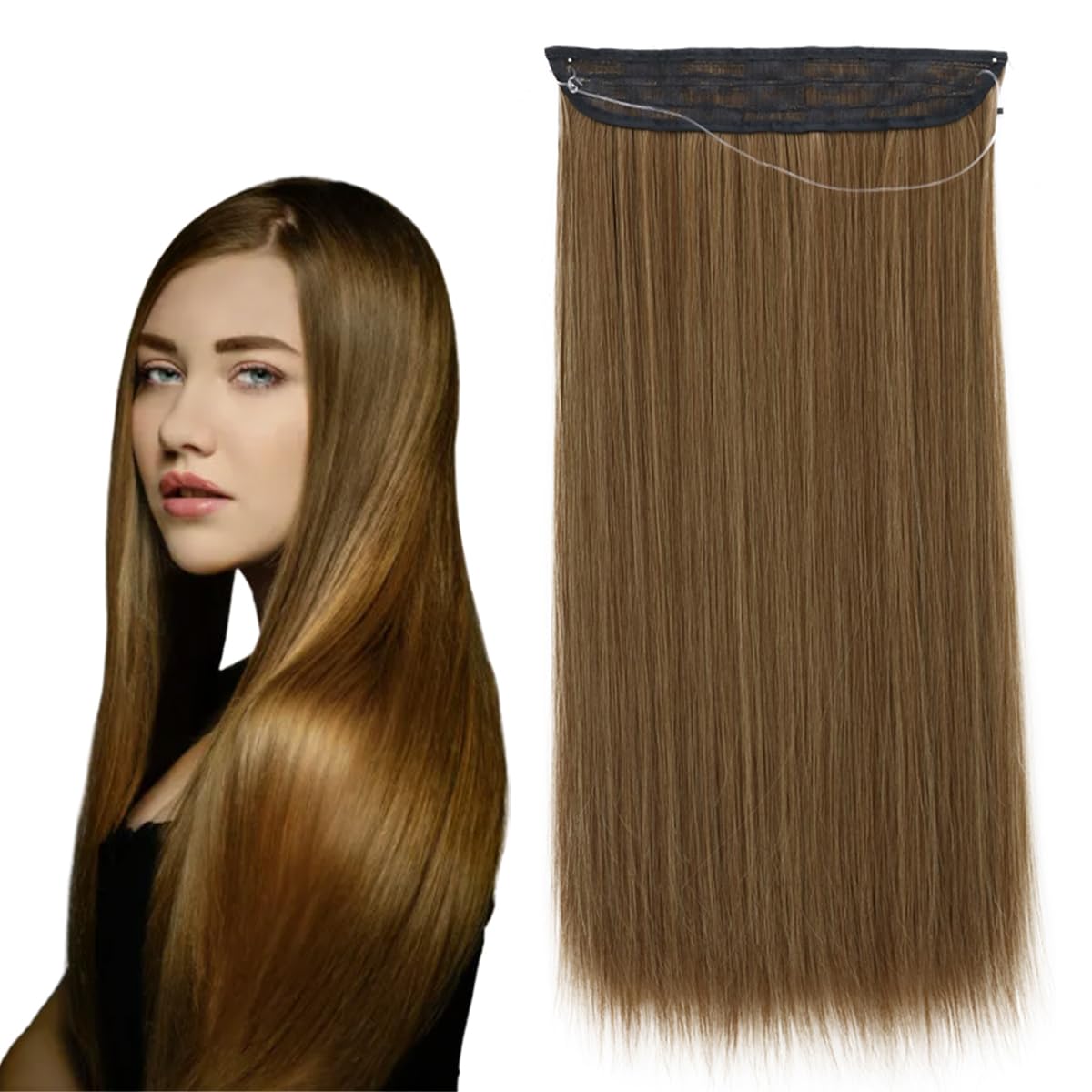 prinfantasy Long Straight Clip in Hair Extensions Full Head Ombre Colorful Synthetic Hair Clip in Hairpiece 22 Inch Hair Extension Hair Piece for Women,MW192