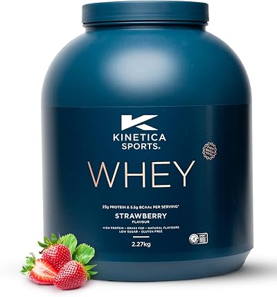Kinetica Whey Protein Powder Strawberry 2.27 Kg 76 Servings 23g Protein