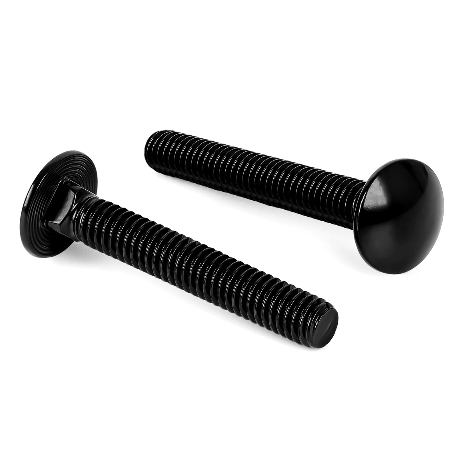 Photo 1 of 1/4-20 x 2-1/4" Carriage Bolts Screws, Stainless Steel 18-8, Round Head, Square Neck, Fully Threaded, Black Finish, 25 PCS