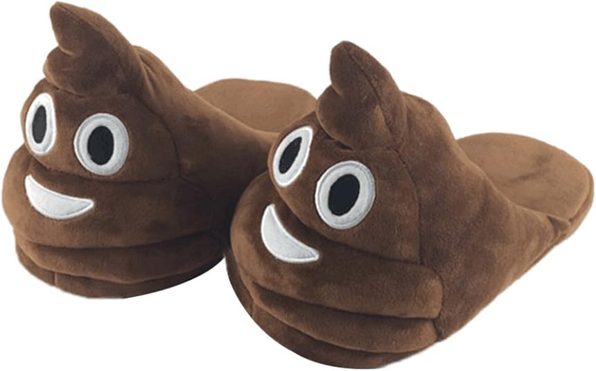 JLTPH Unisex Poop Emoji House Slippers Funny Soft Plush for Adults Kids