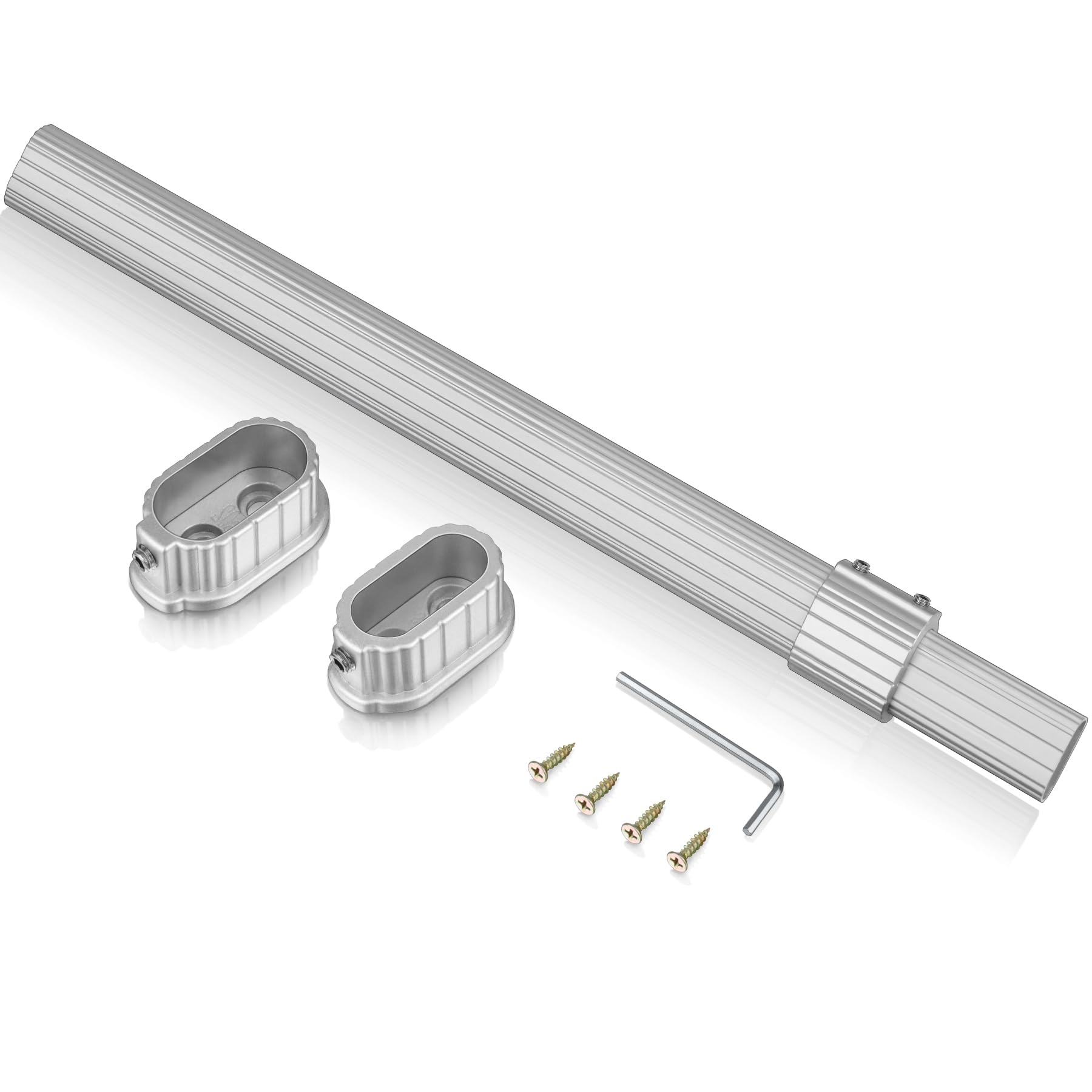 Photo 1 of 1 Pack Oval Closet Rod for Hanging Clothes Adjustable Closet Rods 16 to 30 Inch Heavy Duty Oval Closet Rod Expandable for Wardrobes(Silver)