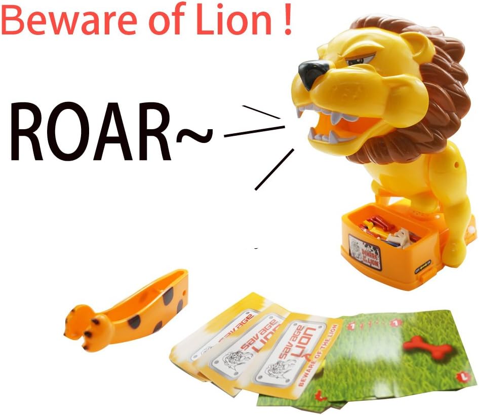 SingyepFunny Trick Toys Beware of The Dog Upgrade Version Beware of The Lion/Simba Interactive Table Toys Game for Adult Kids Risk Game Don't Take Dog's Bones Game Party Game