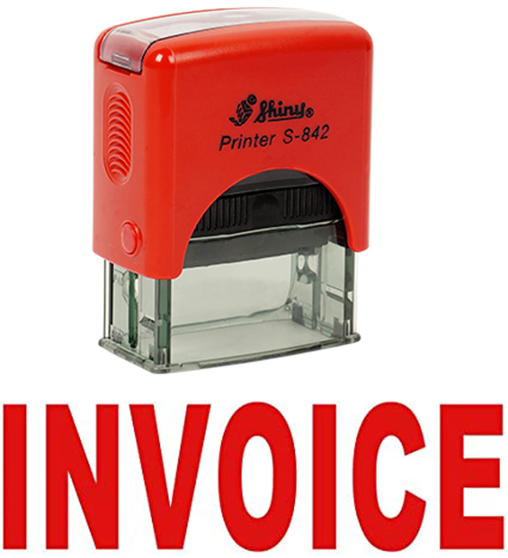 Invoice Self Inking Rubber Stamp Office Stationary Custom Shiny Stamp