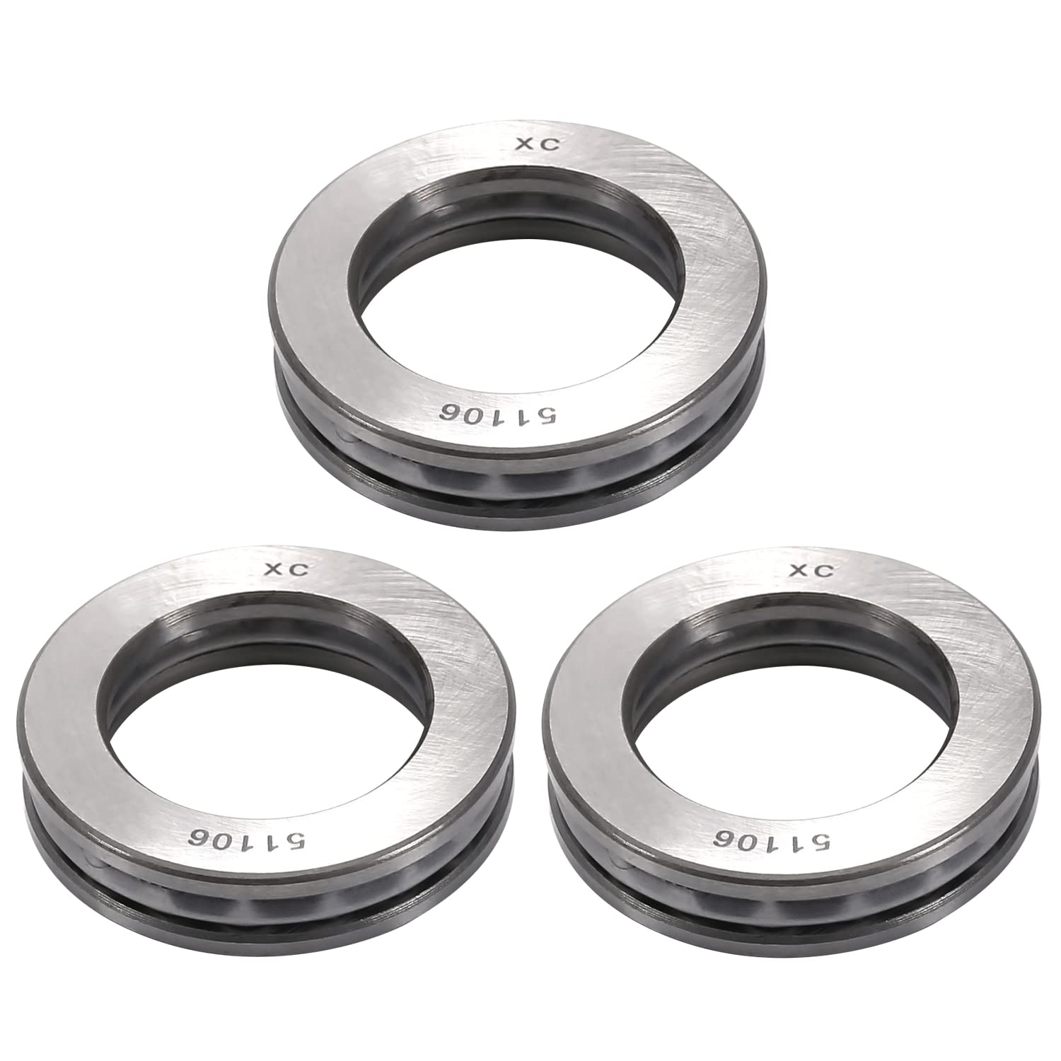 Othmro 51106 Thrust Ball Bearings, 3pcs 30mmx47mmx11mm Chrome Steel Roller Bearing, ABEC3 Single Row Roller