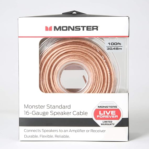 monster standard 16 gauge speaker cable 100 ft