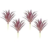PATIKIL Artificial Succulent Plants, 4 Pack Small Fake Plants Faux Succulents Plant Unpotted for Home Garden Decoration, Burgundy