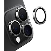 TORRAS 3-Year Ultimate Durability for iPhone 15 Pro Max/15 Pro Camera Lens Protector - 1:1 Invisible Fit & Ultra Clarity, Military-Grade 9H+ Aerospace Glass, Anti-Scratch, Easy Installation, Black Titanium