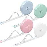 Body Measuring Tape, 4 Pcs Retractable Sewing Tape Measure, 150cm/60 inch Dual Sided Soft Measuring Tape for Body, Sewing, Cr