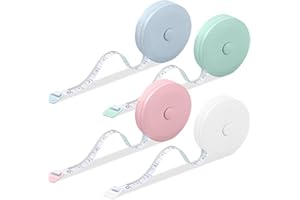 Body Measuring Tape, 4 Pcs Retractable Sewing Tape Measure, 150cm/60 inch Dual Sided Soft Measuring Tape for Body, Sewing, Cr