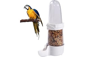 Quhoxdye Bird Feeder Automatic Bird Water Dispenser Set for Cage No Mess Parakeet Cage Feeder Water Dispenser PP Material (Wh