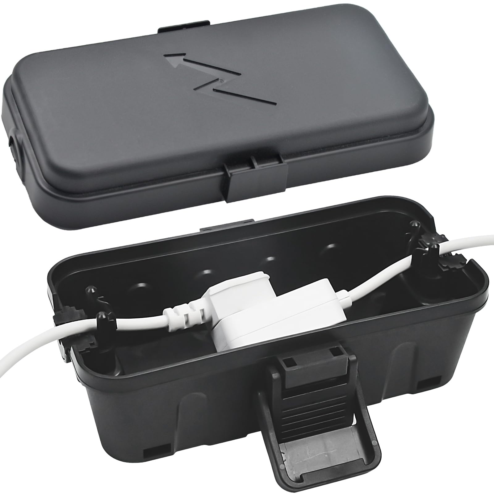 Photo 1 of Hrensaw Small Weatherproof Electrical Connection Box(Inner 5.5 x 3 x 2.2inch),Outdoor Electrical Box,Waterproof Extension Cord Covers for Plug, Extension Cables, Holiday Lights,Black