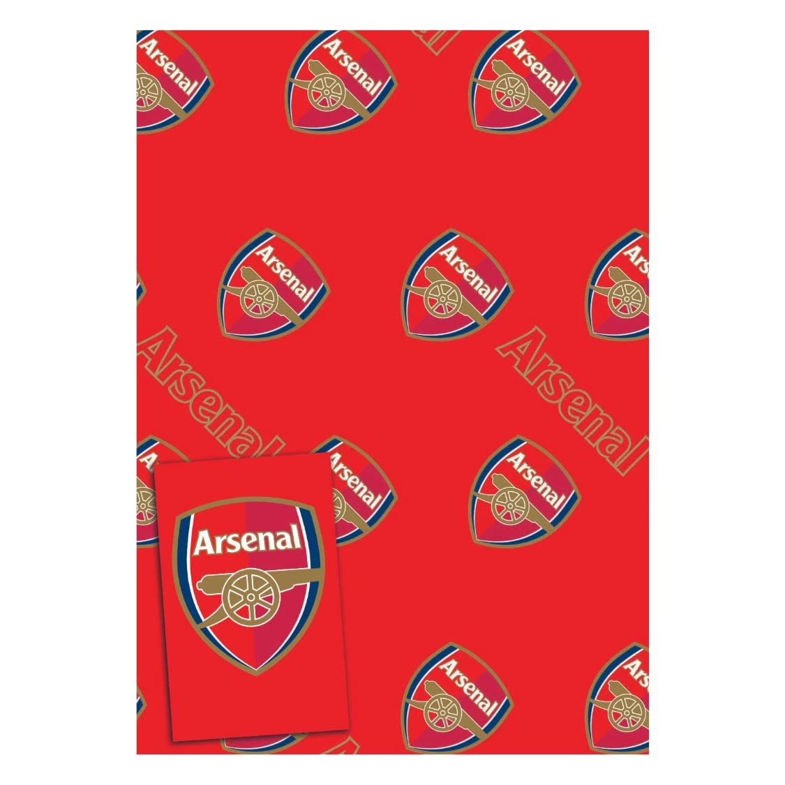 Arsenal FC Wrapping Paper 8 Sheets 8 Tags Sheet Size 70cmx50cm Official Product Responsibly Resourced