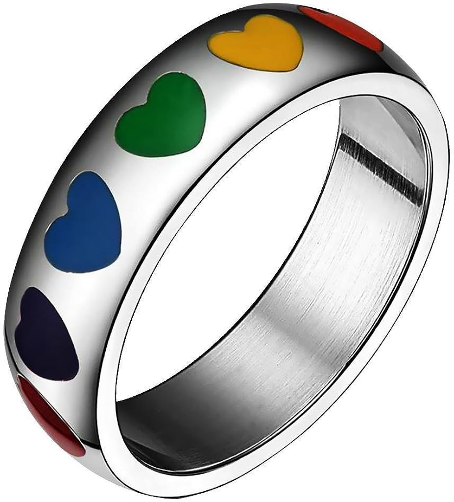 Titanium Stainless Steel Gays & Lesbians LGBT Pride Rainbow Jewelry