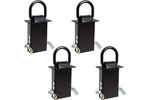 HEDDAY Trailer Stake Pocket D Ring 16200lbs Heavy Duty Removable Adjustable D-Ring Stake Pocket Tie Downs for Utility Trailers, Flatbed Trucks w/ 1/2" Hitch Pin (Black, 4PCS)