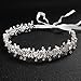 Oriamour Bridal Headpiece Flower Design Wedding Headband Bridal Hair Accessories (Silver)