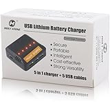 Holy Stone 5 in 1 Max 2.5A Current Input Fast Battery Charger for X5C, 818a,X1,X4,HS170,X300,X400,F181,F180 Quad Copter