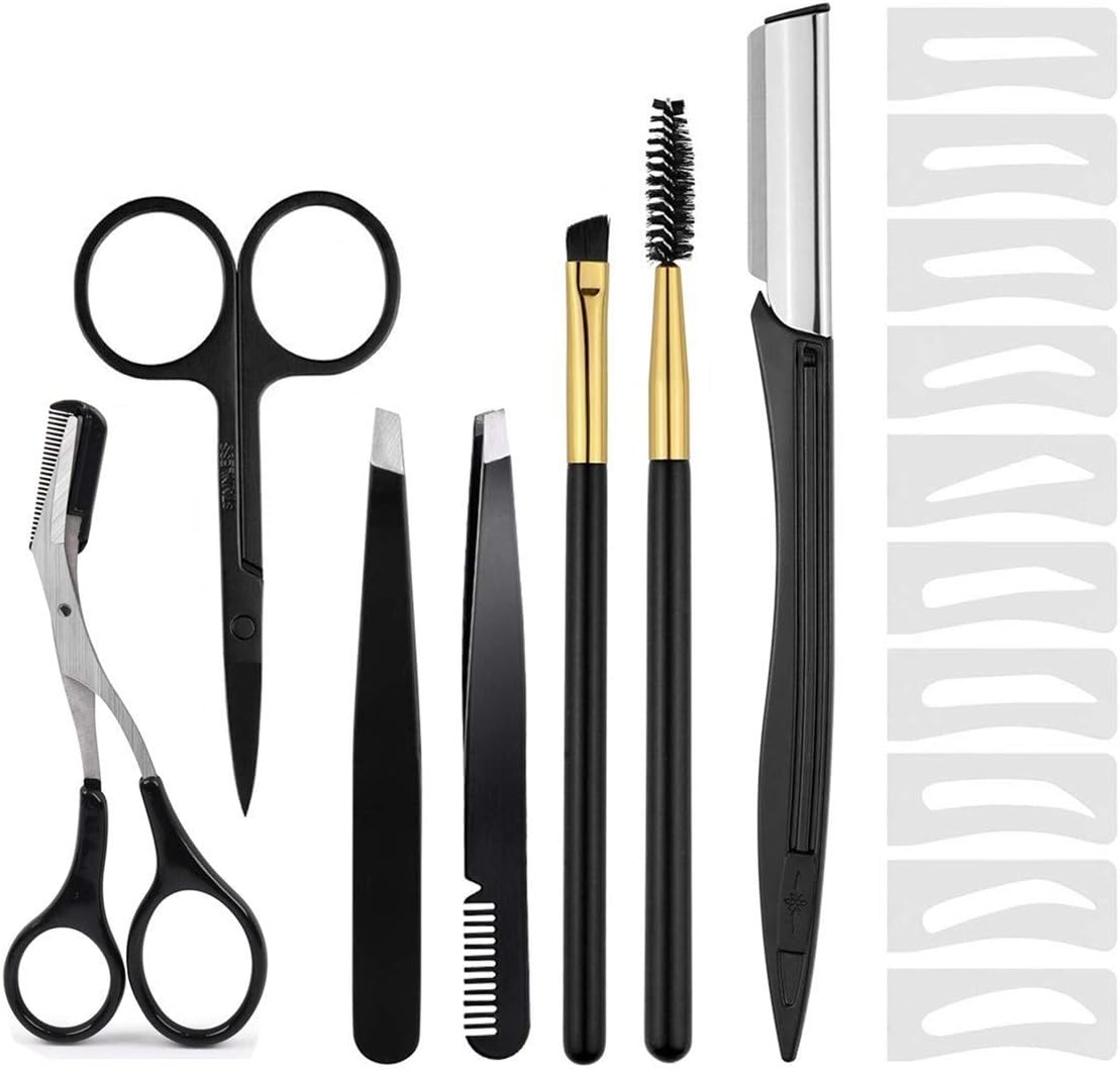 Eyebrow Set 17 Pcs Stainless Steel Eyebrow Shaping Tool with Eyebrow