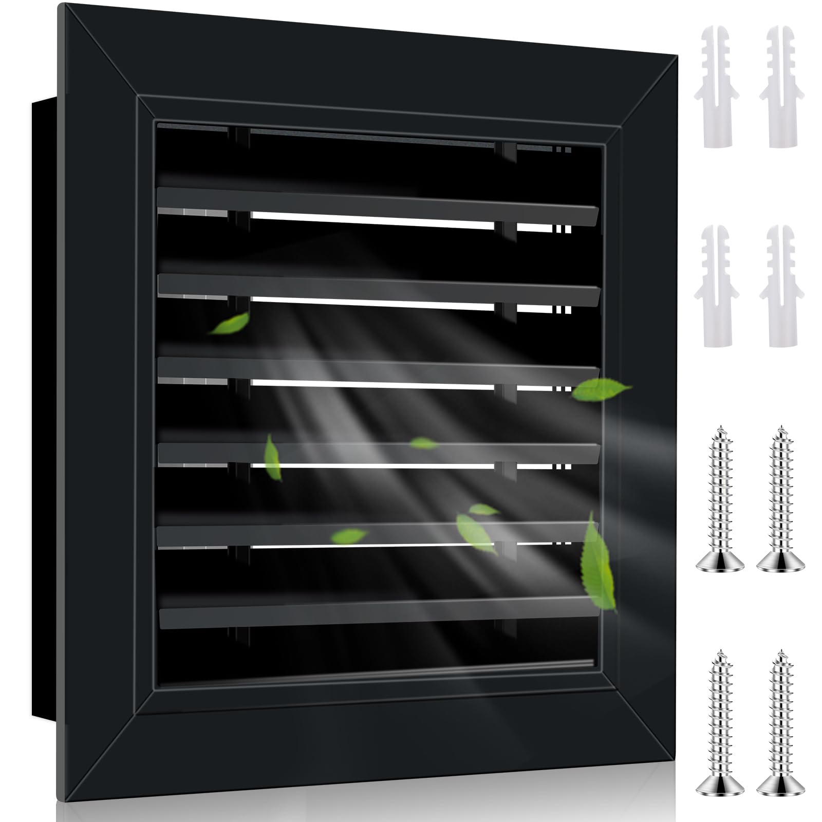 Photo 1 of 1 Pack 12" x 12" Aluminum Gable Vent with Screen Louvered Vents for Effective Attic and Shed Ventilation Wall Vents for House Exterior Doors (12" x 12")
