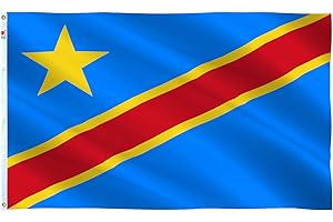 Democratic Republic of The Congo Flag 3x5 Ft Outdoor Large, Moderate-Outdoor Both Sides Heavy Duty100D Polyester,Canvas Heade