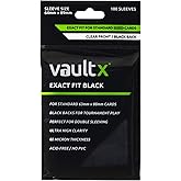 Vault X Black Exact Fit Card Sleeves (100 Pack) Perfect Inner Sleeve with Black Backs for Competitive Tournament Play, for Tr