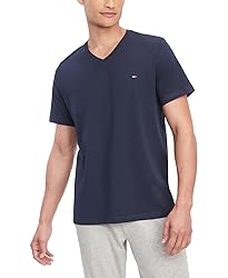 Tommy Hilfiger Men's Core Flag V-Neck Tee, Dark