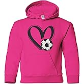 Threadrock Kids Soccer Love Heart Youth Pullover Hoodie Sweatshirt