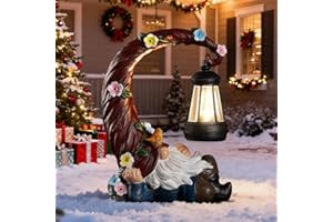 twinbling Christmas Gnomes Outdoor Statues with Solar Light Funny Gnome Decor Gifts for Women Mom Gnomes Decorations for Home Patio Lawn Yard Garden Decor