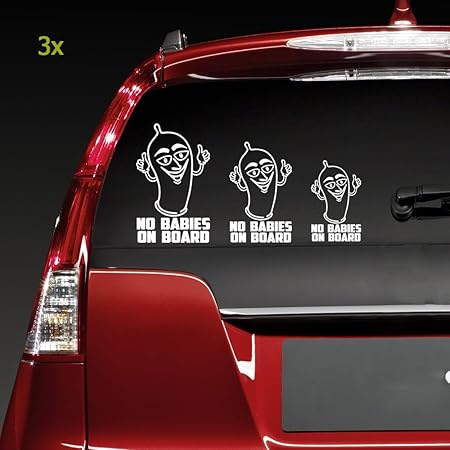 Amazon Boilipoint 3pcs車ウィンドウデカールノートパソコントラックアウトドアステッカーno赤ちゃんにボードビニールデカール ステッカーカーウィンドウバンパーcondomベビー ホワイト Bp0018 外装 エアロパーツ 車 バイク