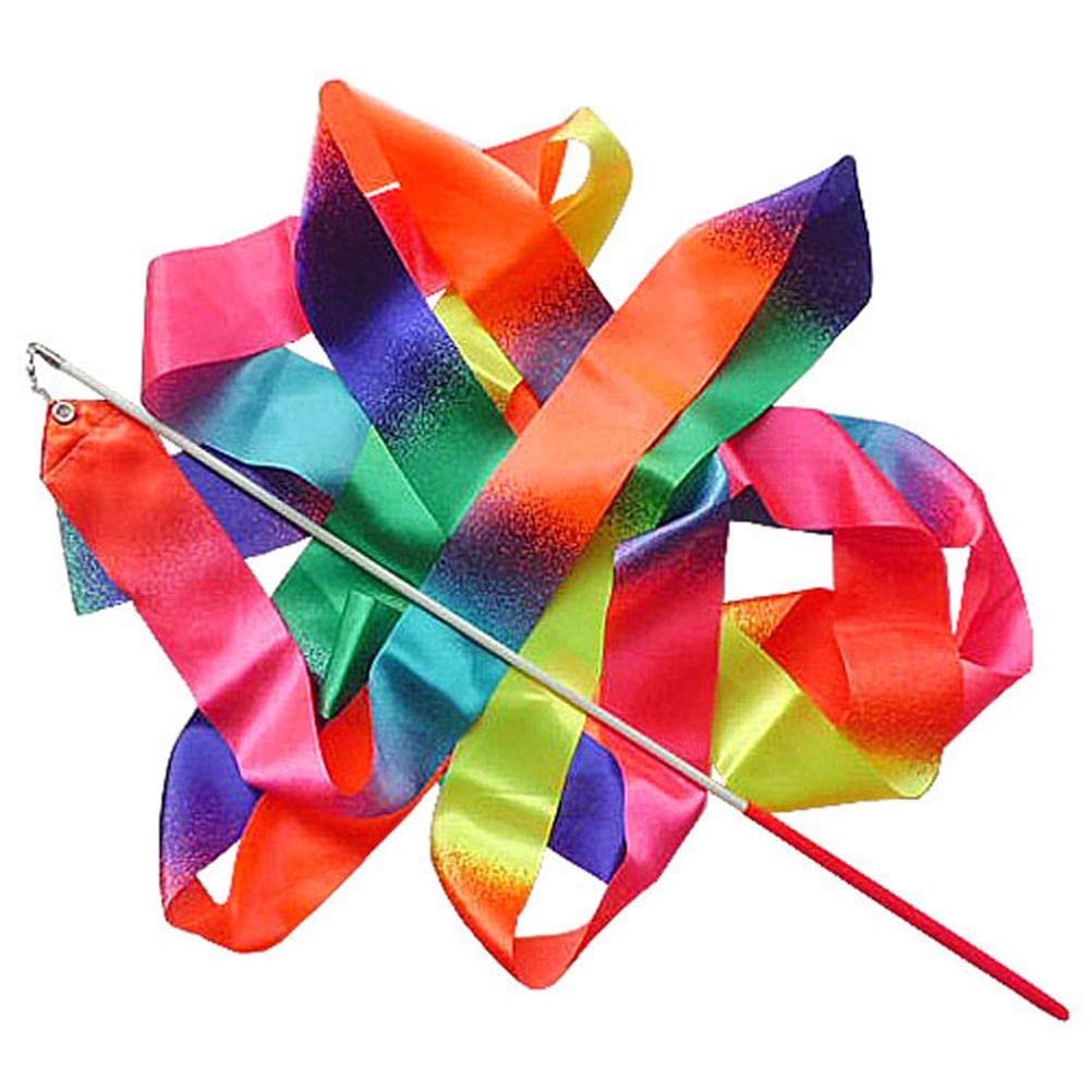 1Pcs 4 Meter Dance Ribbons for Children, Art Gymnastics Rhythmic Ribbon Dancing Streamers with a Twirling Rod, Gym Dance Ribbon Wand for Gym Training Circus Art