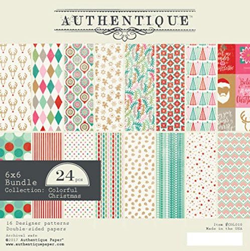 Authentique Colorful Christmas 6x6 Paper Pad