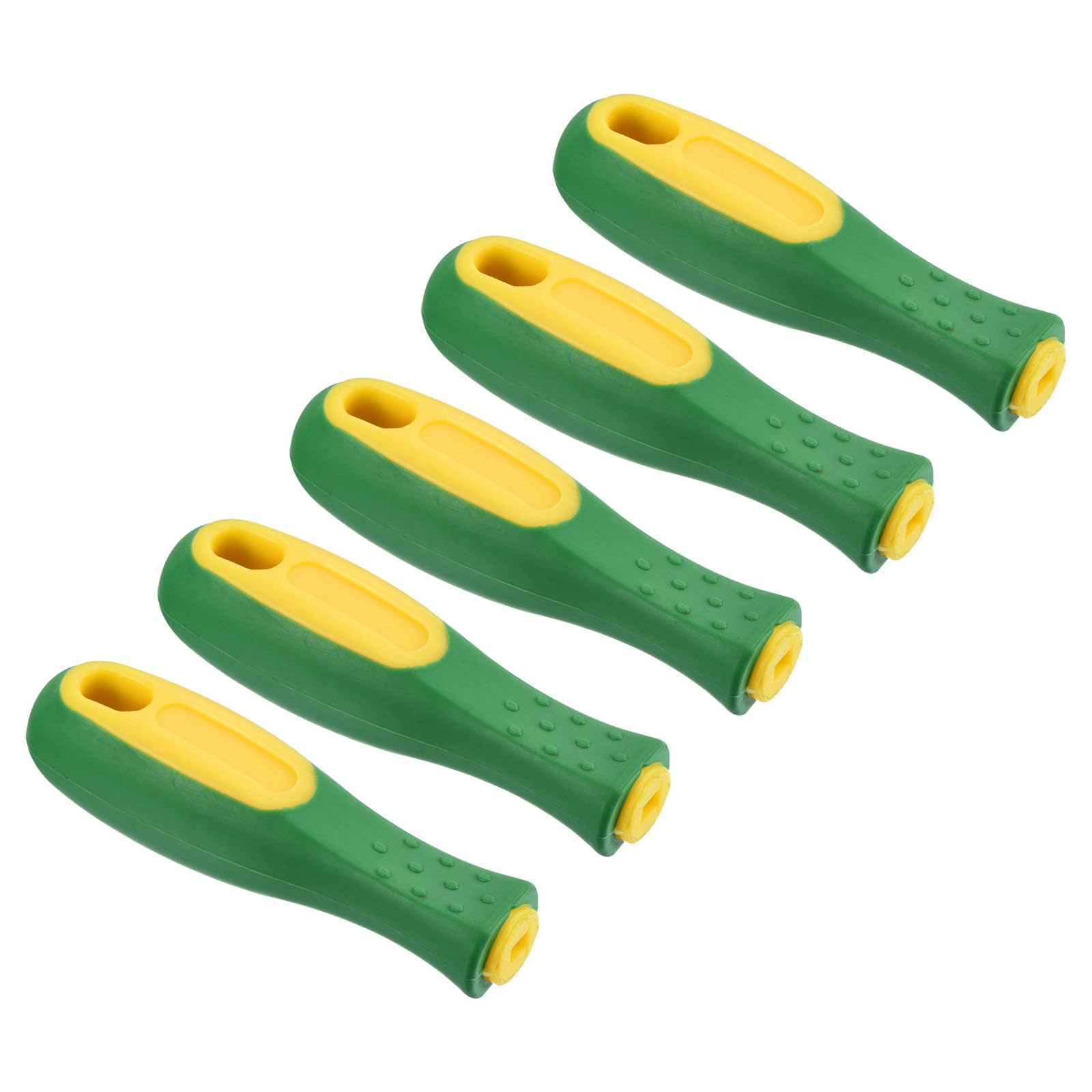 PATIKIL 4.3 Inch Rubber File Handle, 5 Pack File Cutting Tool File Handle Replacement Accessories with Metal Collar for 0.24"x0.18" File