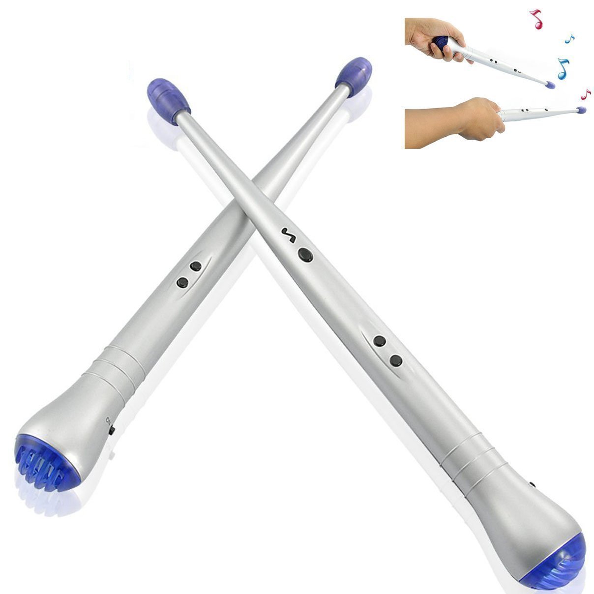 ixaer Electronic Drumsticks-1 Pair Lightweight Rhythm Sticks Electronic Drum Sticks Musical Party Gimmick Kid Toy Christmas Gift for Children
