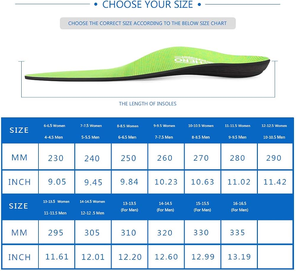 Plantar Fasciitis Feet Insoles Arch Supports Orthotics Inserts Relieve Flat Feet, High Arch, Foot Pain: Shoes